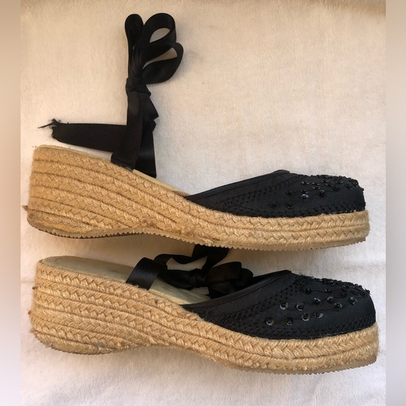 Close-Toed Lace up Espadrilles Wedge Sandals - Picture 6 of 10